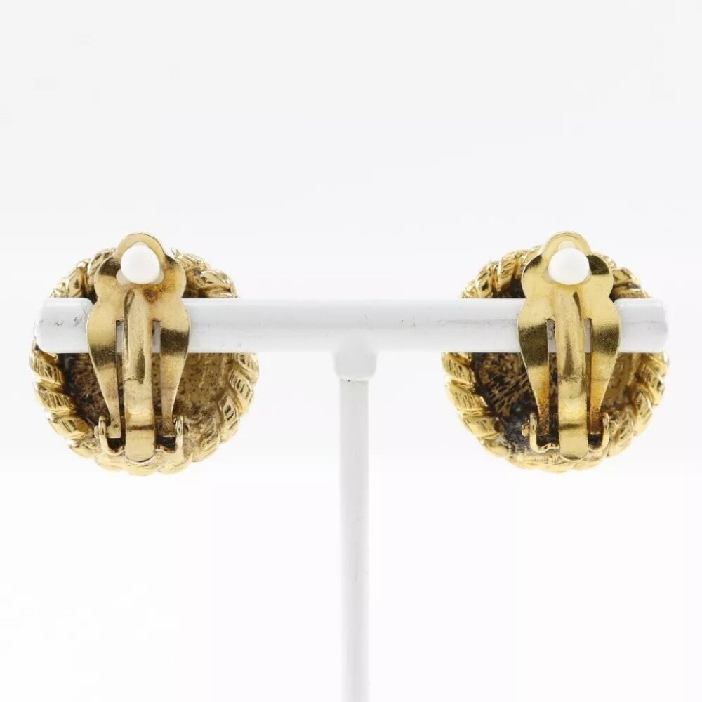 CHANEL COCO Mark Earring Plated Gold 16.0g Women - Picture 4 of 6